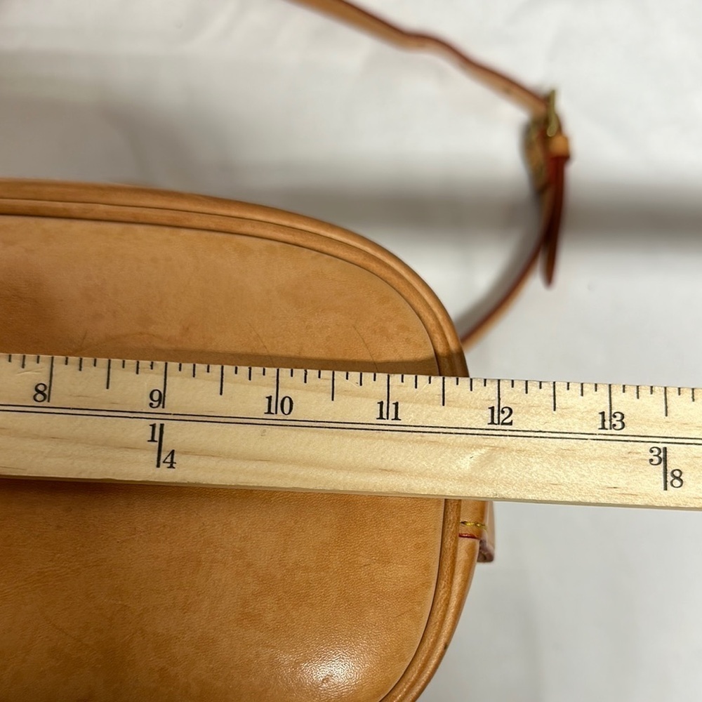 Vintage Dooney & Bourke Tan and Blue Satchel / Crossbody Dome bag - Picture 10 of 16
